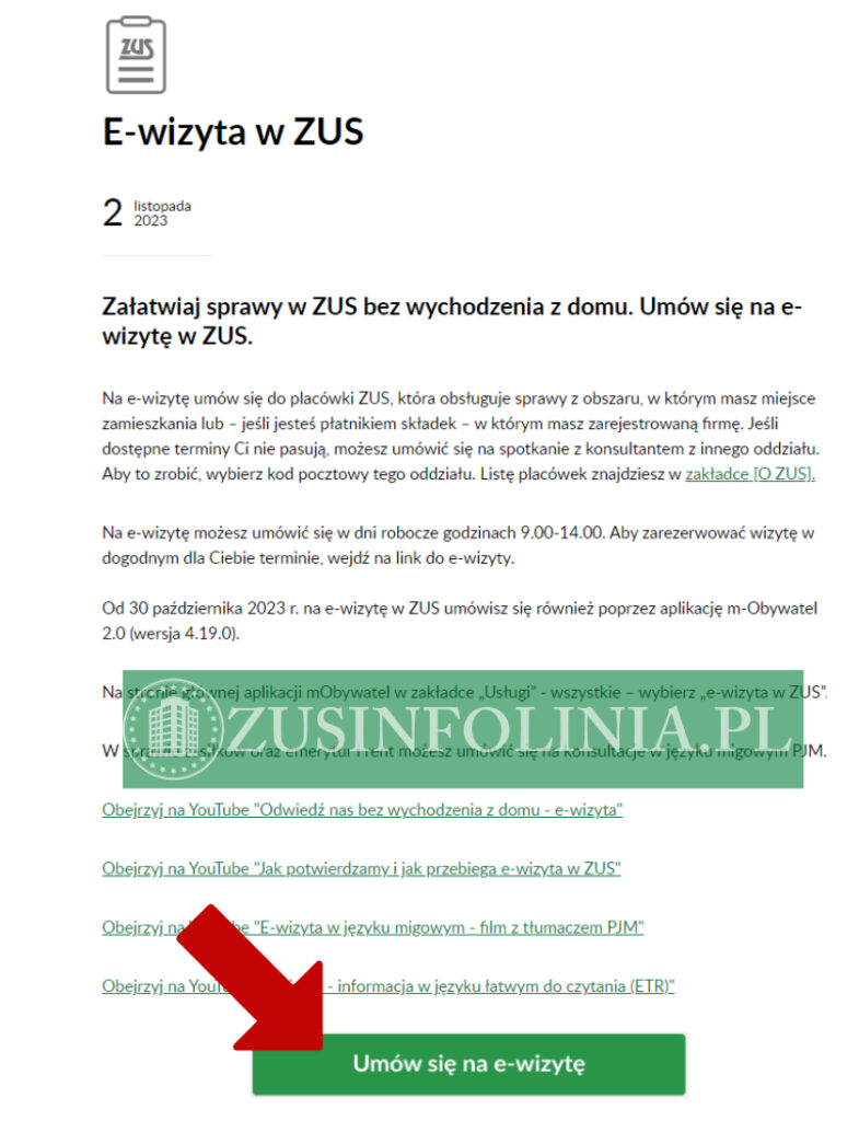 jak umówić wizytę elektroniczną w zus krok 2