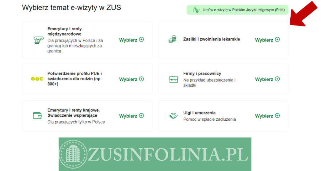 jak umówić wizytę elektroniczną w zus krok 3